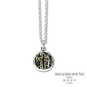 IDEALISM SOUND CfAYTEh y 18KYG Cross on Hammer Work Circle Combination Necklace [No.18009] / NX T[N lbNX z[ Ki ] y_g `F[ 18  Vo[ 925 v[g Y 