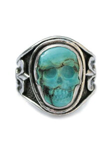 Lee Downey [_Ej[ Sculpted Skull Ring - Turquoise / XJ O w ^[RCY hN Vo[ Y fB[X y  z