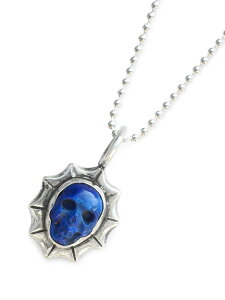 Lee Downey [_Ej[ Tiny Skull Necklace (Large Waves) - Lapis lazuli / XJ lbNX y_g sXY  Vo[ hN Y fB[X y  z