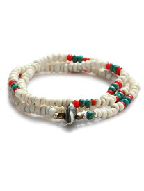 SunKu サンク 39 【 Antique Beads Mix 3 Roll Necklace & Bracelet アンティークビーズミックス 3連 ネックレス & ブレスレット [ SK-148 ] 】[ 正規品 ] ホワイト ペンダント シルバー ブラス ゴールド ターコイズ メンズ レディース 【 送料無料 】