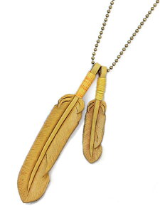 ROOSTERKING & CO. [X^[LO&Jpj[ y Leather Feather necklace (Yellow) U[tFU[lbNX CG[ z[ Ki ] y_g fBAXL CfBA S[h {[`F[ u