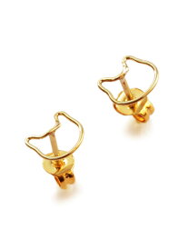 Tiny タイニー 【 金色の輪郭 ねこピアス 】[ 正規品 ] 猫 キャット イヤリング アニマル ゴールド ブラス 真鍮 金 動物 レディース