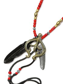 ROOSTERKING & CO. ルースターキング&カンパニー 【 ※it's12midnight Limited LYNCH × ROOSTERKING NAJA & W FEATHER NECKLACE リンチシルバースミス フェザーネックレス 】[ 正規品 ] ペンダント ビーズ ディアスキン 真鍮 メンズ 【 送料無料 】