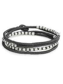 M.Cohen エムコーエン 【 knotted 4 wrap silver thai hammered bead B-103709-SLV-BLK ノット 4ラップ シルバータイ ハンマービーズ 】[ 正規品 ] ブレスレット ネックレス アンクレット 4連 ユニセックス メンズ レディース 【 送料無料 】