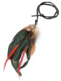 Garden of Eden ガーデン オブ エデン 【 Feather NECKLACE [ EDT-031 ] フェザーネックレス 】[ 正規品 ] ペンダント キーホルダー ブラックレザーコード ブラウン 天然羽根 黒 茶 着用 愛用 人気 ユニセックス メンズ レディース　人気 おしゃれ