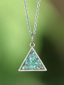 Garden of Eden ガーデン オブ エデン 【 Turquoise Triangle Necklace [ ED-15NS-NK14 ] ターコイズ トライアングルネックレス 】[ 正規品 ] ペンダント シルバー オーバルチェーン トルコ石 天然石 銀 ユニセックス メンズ レディース 【 送料無料 】