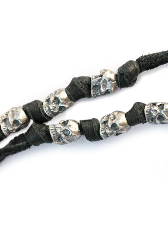 楽天市場】M.Cohen エムコーエン 【 Skull Beads & Leather Necklace 