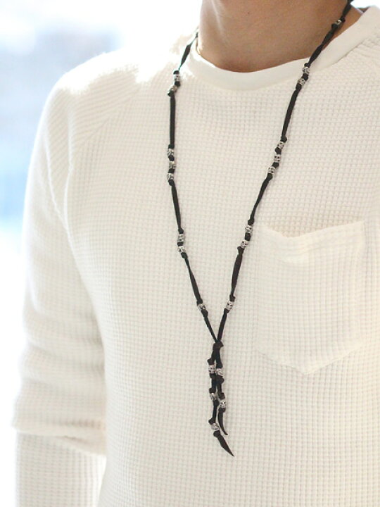 楽天市場】M.Cohen エムコーエン 【 Skull Beads & Leather Necklace 