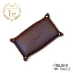 BELIEVEINMIRACLE ビリーブインミラクル 【 LEATHER TRAY ( DARK BROWN ) レザートレイ ダークブラウン 】[ 正規品 ] 牛革 キャッシュトレイ アクセサリー小物置き カスタム 名入れ 文字入れ 刻印 開店祝い カスタム ギフト プレゼント 人気 ブランド おしゃれ