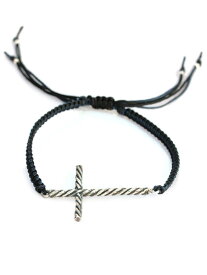 Chan Luu チャンルー 【 LARGE CROSS BRACELET (Navy Mix) / ラージ クロス ブレスレット ネイビー ミックス 】[ 正規品 ] 十字架 スターリングシルバー ツイスト 紺 銀 925 ペア プレゼント ギフト ユニセックス メンズ レディース 【 送料無料 】