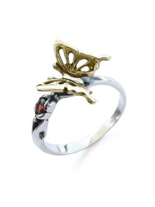 FUNKOUTS �t�@���N�A�E�c �y Flower Bud Ageha Ring (10K Gold) / �t�����[ �o�b�h �A�Q�n �����O �S�[���h �z[ ���K�i ] �V���o�[ �w�� �� �V���o�[925 �K�[�l�b�g ��� �� �o�^�t���C �V���o�[925 ���킢�� 