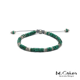 M.Cohen エムコーエン 【 The Azuli Bracelet Malachite [ B-104001 ] / ブレスレット マラカイト 】[ 正規品 ] 天然石 宝石 シルバー925 パワーストーン フリーサイズ サイズ調節 プレゼント メンズ レディース ユニセックス 人気 ブランド おしゃれ 【 送料無料 】