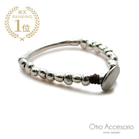 Otro Accesorio オトロ アクセソリオ 【 Leather with Tube Beads Bracelet / レザー ビーズ ブレスレット 】[ 正規品 ] プレゼント ギフト レディース メンズ ユニセックス ペア カップル つけっぱなし 人気 定番 ブランド おしゃれ 銀色 革ひも 革紐