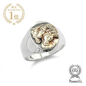 PEANUTS&CO. �s�[�i�b�c�J���p�j�[ �y PHARAOHS HORSES RING OVAL (S / Silver × K10 Gold) / �t�@���I�z�[�X�����O�I�[�o��(�V���o�[ × K10�S�[���h) �z[ ���K�i ] �w�� �� �V���o�[925 �� �v���[���g �n �����Y 