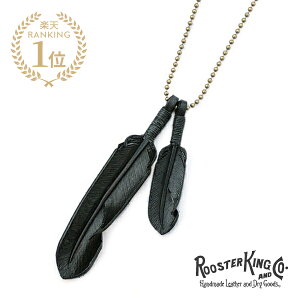 ROOSTERKING & CO. [X^[LO&Jpj[ y Leather Feather necklace (Black) U[tFU[lbNX ubN z[ Ki ] y_g fBAXL CfBA S[h {[`F[ R 
