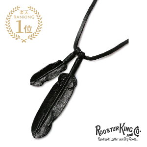 ROOSTERKING & CO. [X^[LO&Jpj[ y Black Lacing Leather Feather Necklace  Black Leather Custom U[tFU[lbNX ubN z[ Ki ] y_g fBAXL CfBA v 