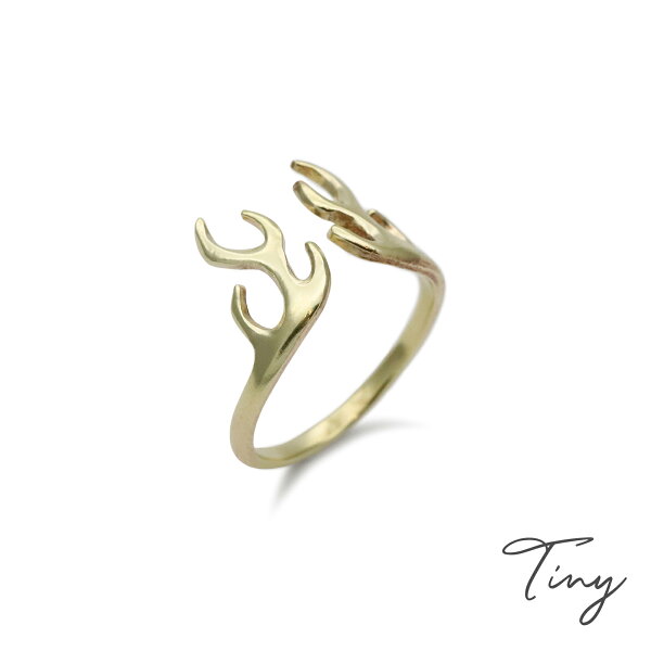タイニー Tiny 【 森の記憶 鹿の角 リング ( 真鍮 ) 】[ 正規品 ] 指輪 アニマル 動物 ブラス ゴールドカラー 金色 フリーサイズ ペア プレゼント ギフト レディース メンズ ユニセックス 人気 ブランド おしゃれ