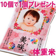 P3倍　出産内祝いギフト☆ 「赤ちゃん体重米のマイだっこ 1g=1円 新潟産コシヒカリ」 出産内祝い 名入れ …
