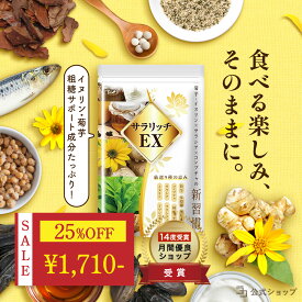 ＼ 25%OFF★マラソン限定 ／ 血糖値 サプリ 菊芋 イヌリン 食物繊維 コンブチャ サラシア ナットウキナーゼ ダイエットサプリ 糖質 吸収 抑える ラクトフェリン イワシペプチド 多殻麹 黒たまねぎ サラリッチEX 180粒 一日6粒目安