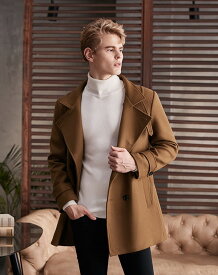 コート メンズ チェスターコート ハイネック 3カラー ビジネス かっこいい 大きいサイズ アウター メンズファッション 防寒 体型カバー おしゃれ 春 秋冬 ブラック キャメル グレー 20代 30代 40代 eg036jcjcl9