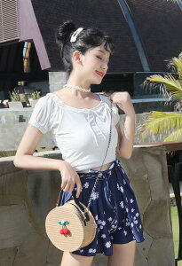 水着女子 ワンピース レディース 3点セット リボン 半袖 女の子 体型カバー 可愛い ワイヤーなし パッド付 シンプル セクシー 撮影用 夏 サマー プール リゾート かわいい 女性用 ジュニア 露