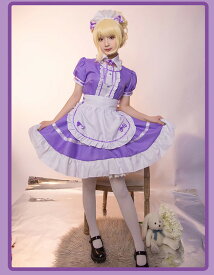 メイド服 セクシー ワンピース 制服 大人 コスチューム 可愛い レディース 大人用 エロい 定番 コスプレ 衣装 仮装 イベント かわいい ハロウィン衣装 ピンク パープル S M L XL 2XL ds002m5