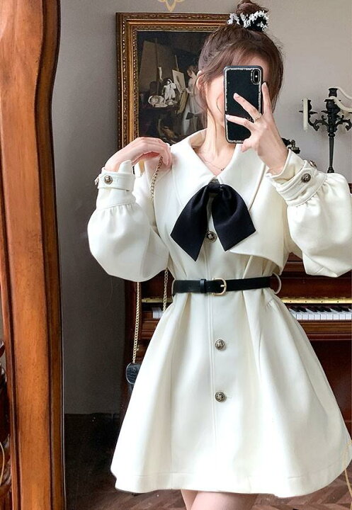 楽天市場】ショート丈 冬服 ステンカラーコート ロリータ 可愛い 