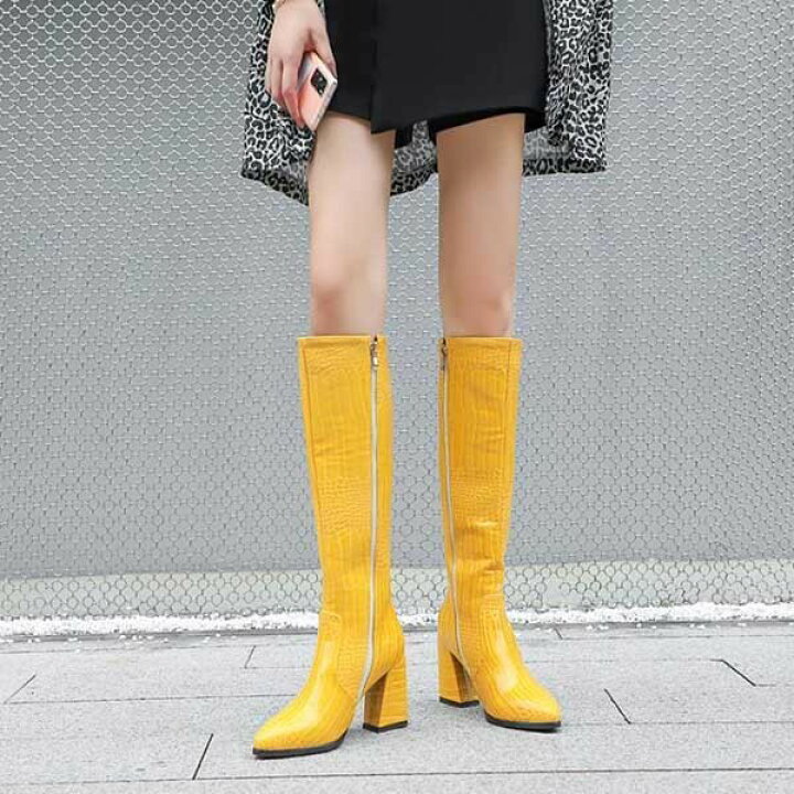 楽天市場】ロングブーツ ヒール8センチ ニーハイブーツ 美脚  