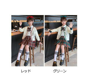 卒業式 スーツ 女の子 小学生 入学式 スーツ キッズスーツ 女児スーツ(カーディガン スカート シャツ)レッド カーディガン フォーマルスーツ かわいい 七五三 入学式 ガール 卒業式服 卒