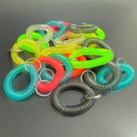 リストキーコイル 50個 カールバンド 伸縮 ブレスレット 鍵 ロッカー 紛失防止 忘れ物防止 リング 手首 伸びる まとめ買い キッズ 紛失 忘れ物 防止 グッズ 大量 キーリング イベント ライブ 温泉 銭湯 スポーツ プール 病院 クリニック