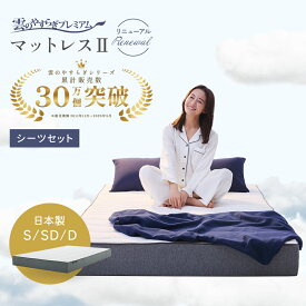 雲のやすらぎプレミアムマットレス2 ＋やわもちシーツ セット シングル ダブル セミダブル 防ダニ 防臭 抗菌 メッシュ 日本製 快適 通気性 厚さ18cm 雲のやすらぎプレミアムii 雲のやすらぎ プレミアム マットレス2