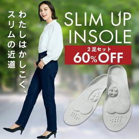 60%OFF 【メーカー公式】スリムアップインソール 2足セット インソール 姿勢 補正 健康 中敷き スニーカー 革靴 シューズ 姿勢改善 骨格筋 履いて歩くだけ 美脚