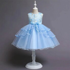 子供ドレス　ピアノ発表会ドレス　子供フォーマルドレス　フラワーガール　ピンク　ライトブルー　レッド　ゴールド　女の子花ドレス　プリンセスドレス　入学式　お誕生会　結婚式ドレス　キッズドレス　子供服 100cm 110cm　120cm　130cm　140cm　150cm