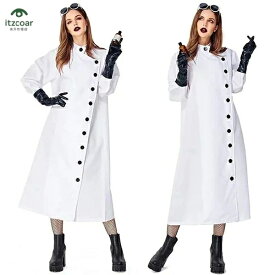 ハロウィン 衣装 医者 ナース 大人 看護婦 女医 白衣 制服 レディース メンズ コスプレ 仮装 コスチューム 女性用 男性用 OL 研究 セクシー ロングジャケット 変装 学園祭 文化祭 演出服 イベント パーティー クリスマス 忘年会 新年会 Halloween