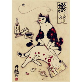入れ墨猫の絵 猫の絵 猫好き 猫グッズ 猫 cat クラフト紙 入れ墨 tattoo タトゥー 和柄 日本猫 浮世絵風 アート 絵 白猫 和彫り A3 猫画 彫師 和風 古風 レトロ 花 ボタン 牡丹 ネズミ 三味線 スカル ドクロ 髑髏 菊 虫 黒猫 ハチワレ 鮨 寿司 扇子 虎 寅 トラ