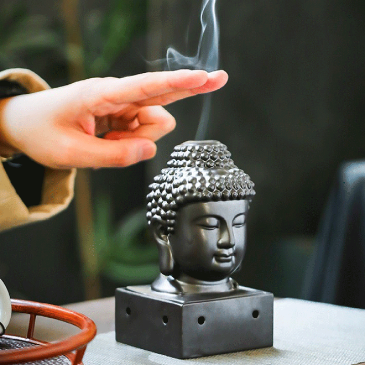 楽天市場】香炉 ブッタ 大仏 蚊取り線香 線香入れ お香 線香 アロマ 御