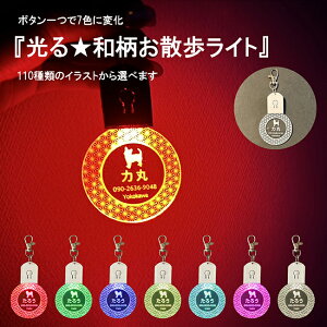110種類のイラストから選べる世界に一つの名札 光る お散歩ライト 犬 首輪 ペットタグ ネームタグ ペット 札 ネームプレート 名入れ 名札 名前 キーホルダー ランニング ウォーキング 自転車