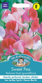 【種子】Mr.Fothergill's Seeds Sweet Pea Perfume Duet（grandiflora） スイートピー パフューム デュエット (グランディフローラ) ミスター・フォザーギルズシード