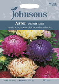 【種子】Johnsons Seeds Aster DUCHESS MIXED アスター ダッチェス・ミックス ジョンソンズシード