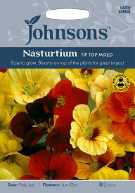 【種子】Johnsons Seeds Nasturtium Tip Top Mixed ナスターチウム チップ・トップ・ミックス ジョンソンズシード