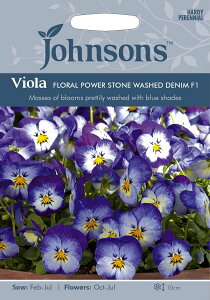 yqzJohnsons Seeds Viola FLORAL POWER STONE WASHED DENIM F1 BI t[ p[ Xg[ EHbV fj F1 W\YV[h