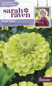 【種子】Johnsons Seeds Sarah Raven Cut flowers & gorgeous gardens Zinnia Envy サラ・レイブン カットフラワーズ ジニア・エンヴィ ジョンソンズシード