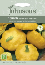【種子】Johnsons Seeds Squash (Summer) Sunburst F1 スカッシュ（サマー） サンバースト・F1 ジョンソンズシード