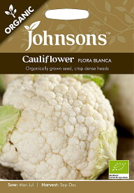 【種子】Johnsons Seeds ORGANIC Cauliflower FLORA BLANCA オーガニック カリフラワー フローラ・ブランカ ジョンソンズシード