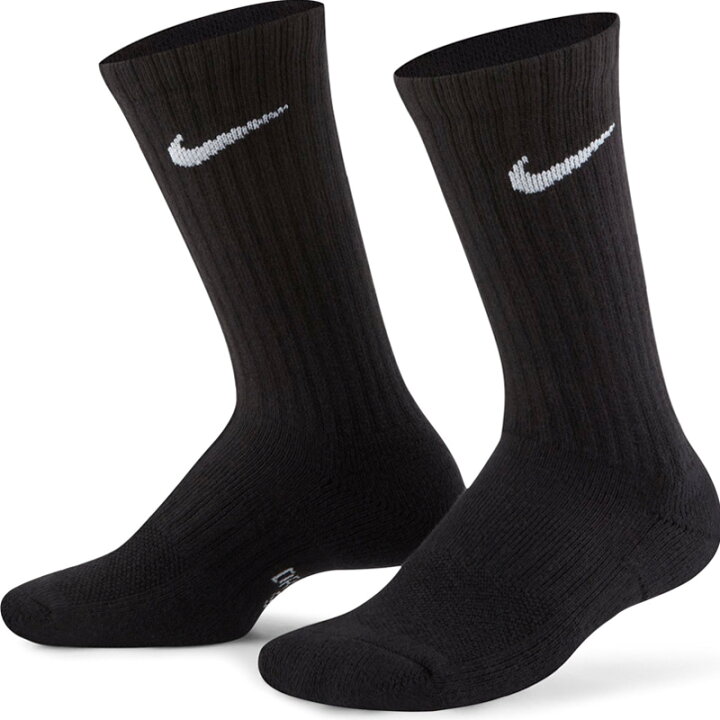 楽天市場 ナイキ Nike ジュニア 靴下 ソックス スポーツ 運動 3p Ya パーフ クッション クルー ソックス Sx6842 010 黒 ブラック Ivy Casual