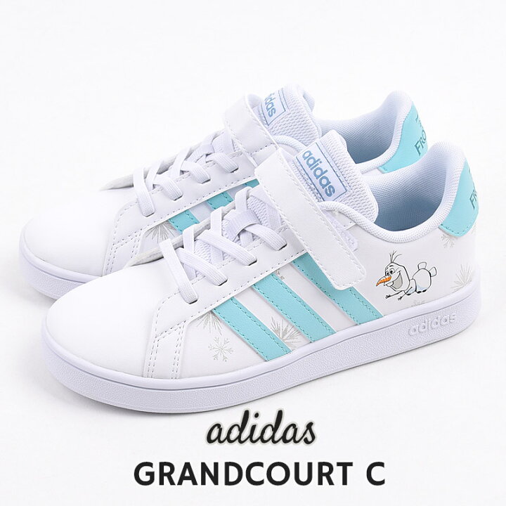 楽天市場 アディダス Adidas スニーカー ディズニー アナ雪 ローカット シューズ 靴 キッズ カジュアル ジュニア 子供 Grandcourt C Gz7615 白 Ivy Casual