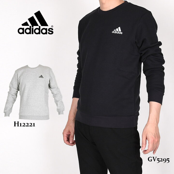 楽天市場 アディダス Adidas トレーナー メンズ カジュアル ウエア トップス 運動 M Ess Fc クルーネックスウェット Gv5295 H 黒 灰 Ivy Casual