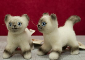 ケーセン ぬいぐるみ Koesen ビルマ子猫（立ち） 14cm 【 リアル 動物 猫 ねこ ネコ 子猫 置物 インテリア ギフト プレゼント クリスマス 】 kosen