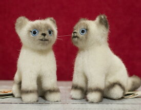 ケーセン ぬいぐるみ Koesen ビルマ子猫（座り） 12cm 【 リアル 動物 猫 ねこ ネコ 子猫 置物 インテリア ギフト プレゼント クリスマス 】 kosen