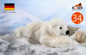 �P�[�Z�� �ʂ������ Kosen �z�b�L���N�O�}�̎q ���胂�w�A 32cm ���E����300�� Polar Bear Baby lying Mohair limited �y �V���N�} ���F ���A�� ���� �h�C�c �z